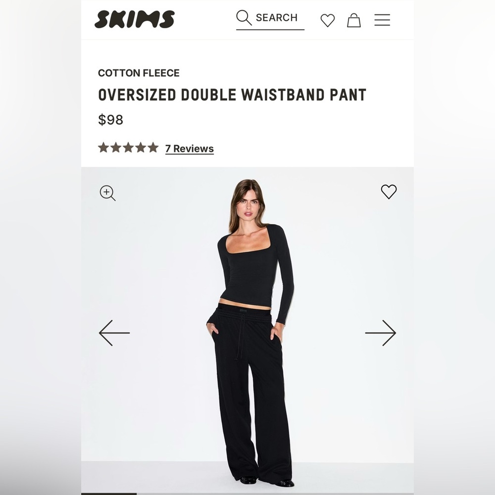 Skims Oversized Double Waistband Pant